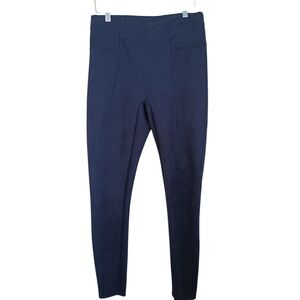 Spanx Leggings Dark Navy Blue Ponte Knit‎ Stretch Pull On Womens Medium